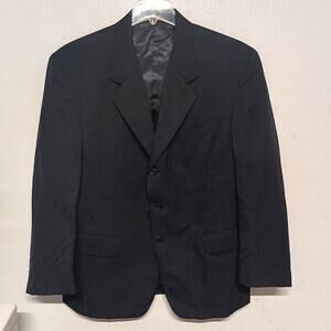 Men's ZAGATO 100% Wool Blazer Jacket SZ 44 Navy Blue - Excellent Condition